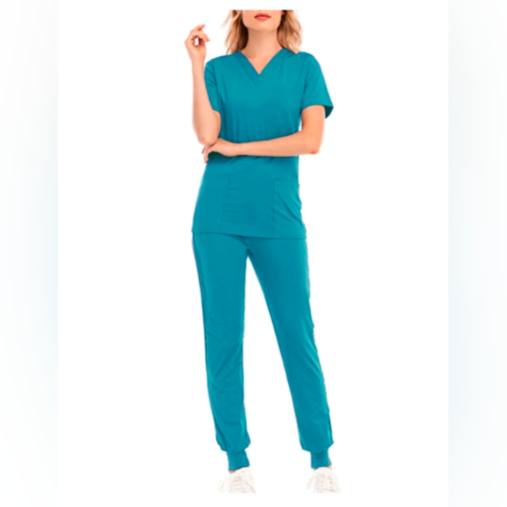 NWOT Teal Scrub Set